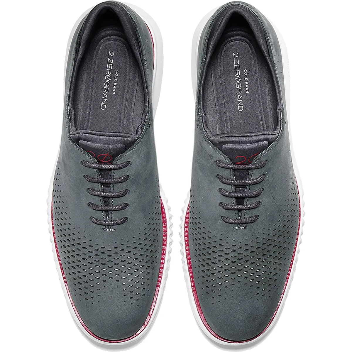 2.ZEROGRAND Mens Leather Lace-Up Oxfords