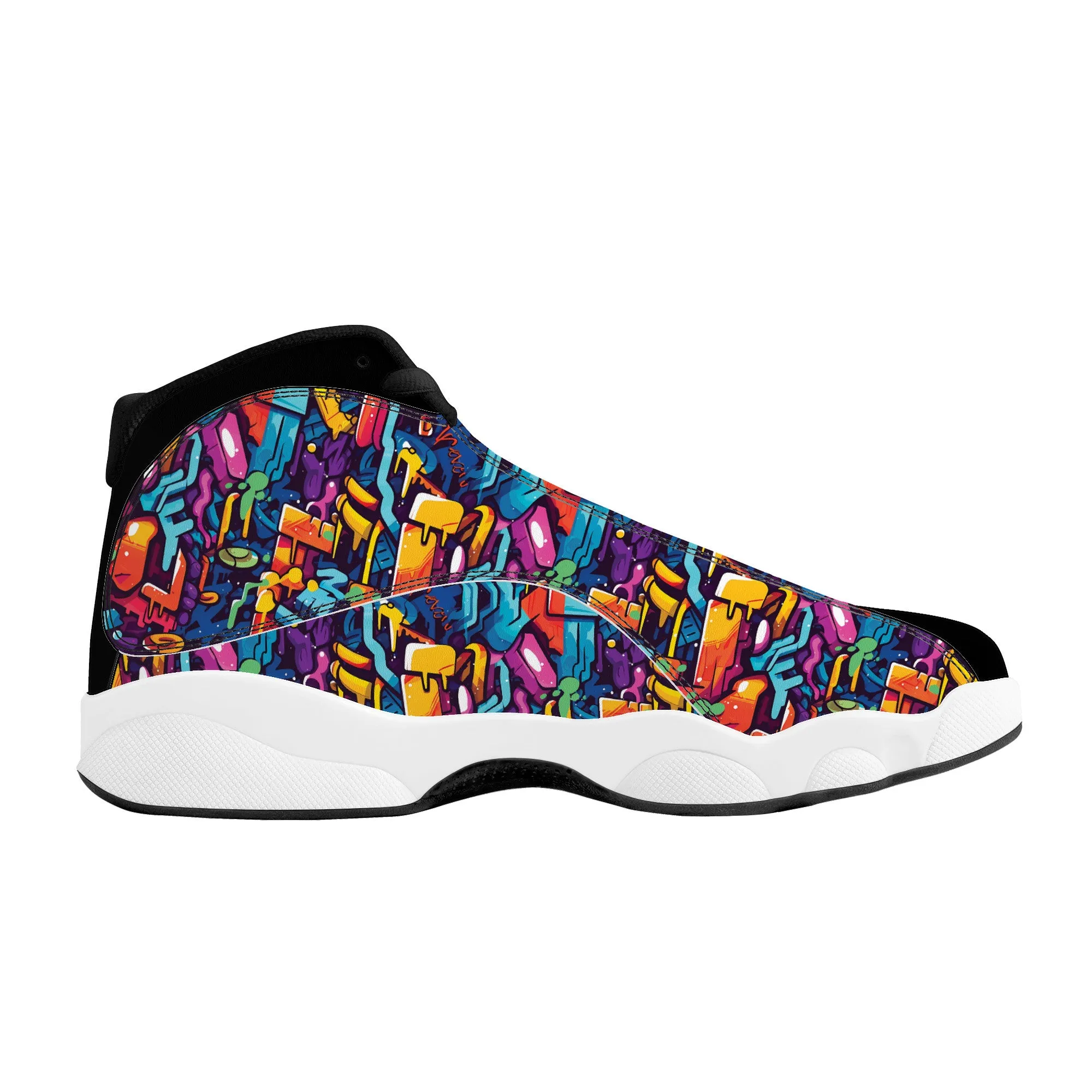 3D Abstract Street Art Graffiti High-Performance Basketball Shoes