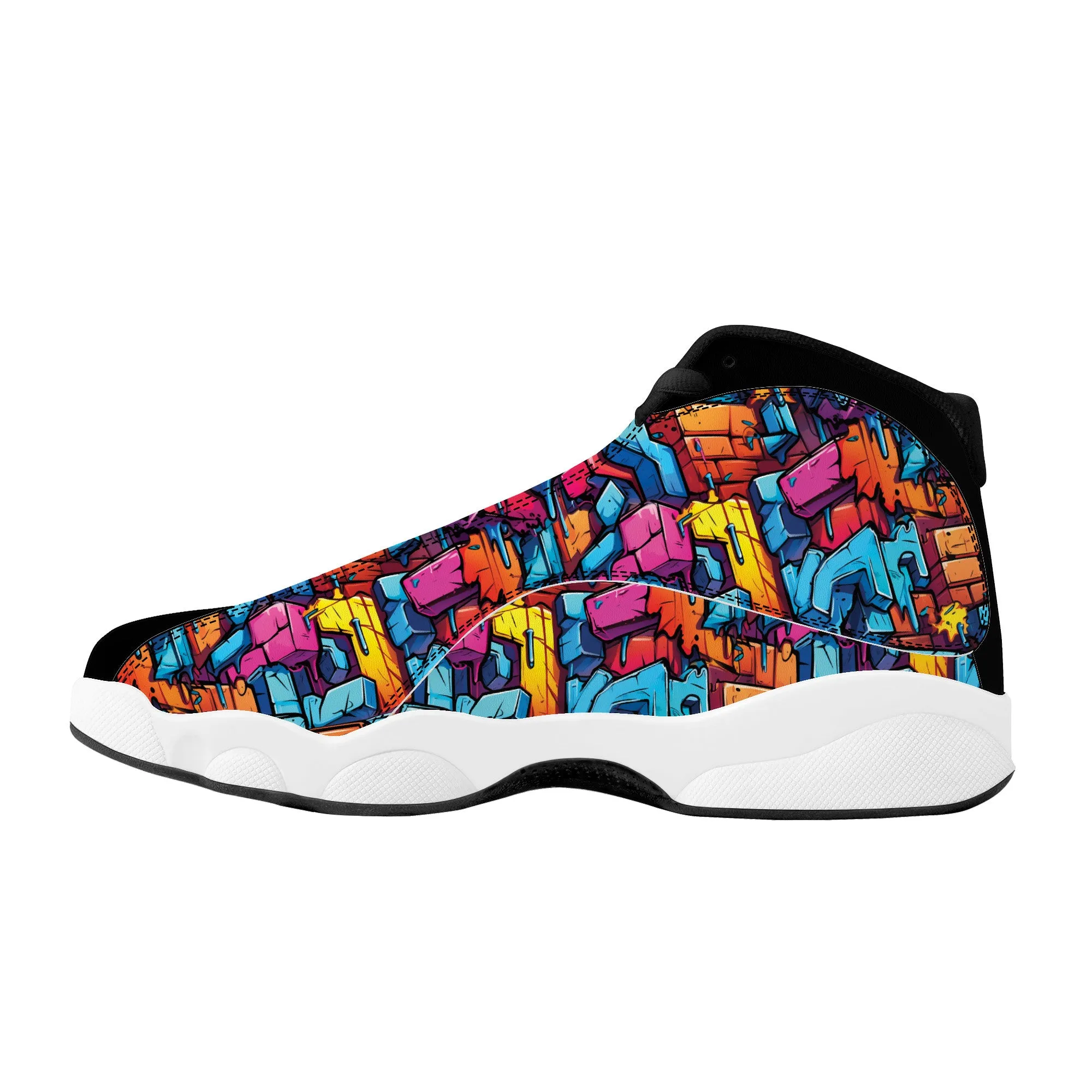 3D Abstract Street Graffiti High-Performance Basketball Shoes