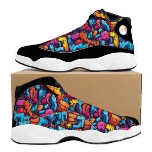 3D Abstract Street Graffiti High-Performance Basketball Shoes