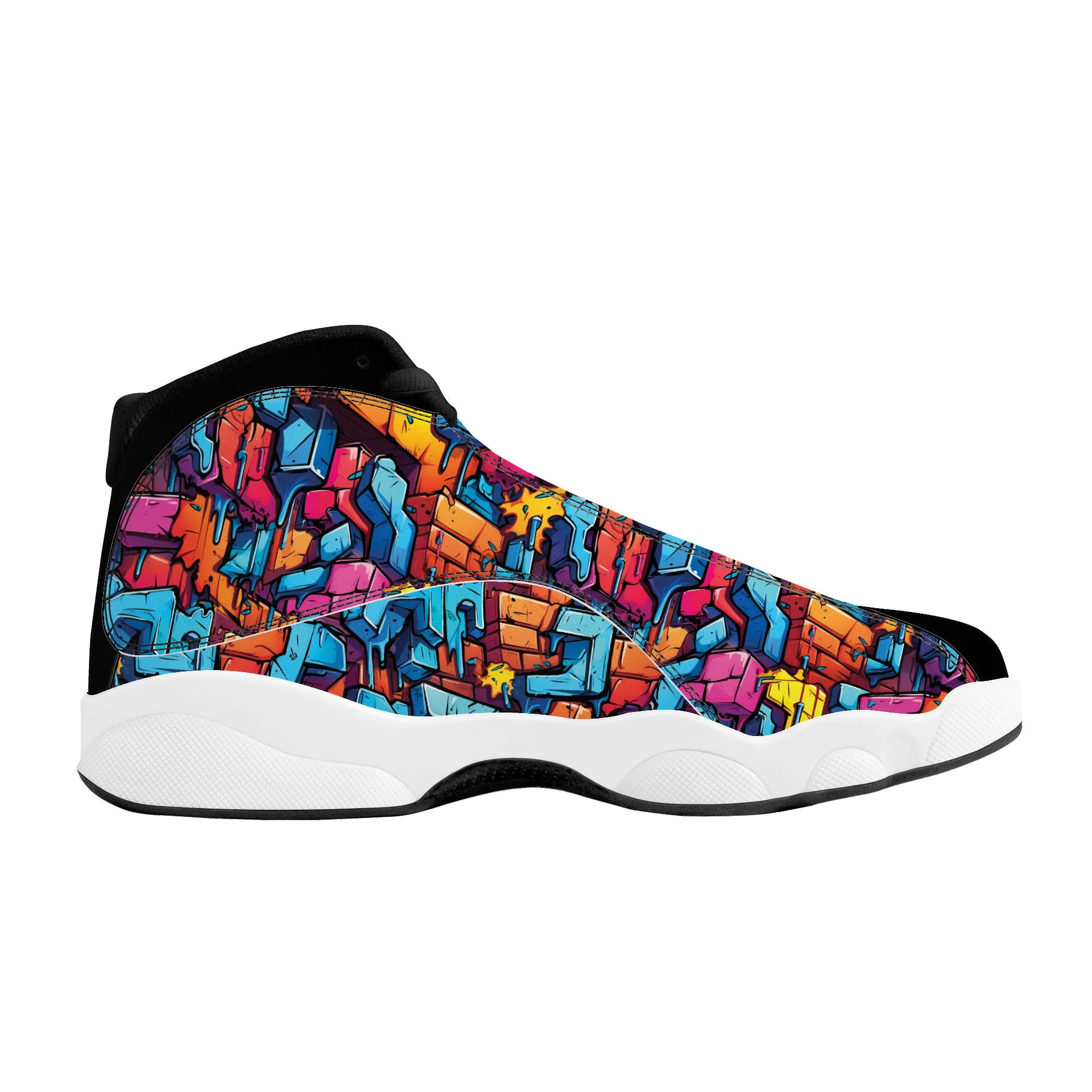 3D Abstract Street Graffiti High-Performance Basketball Shoes