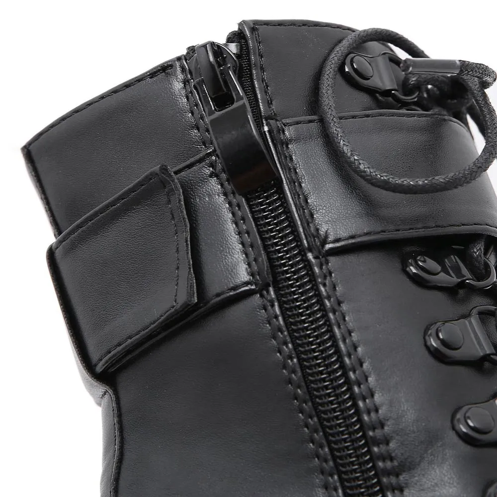 Black High Heel Platform Boots