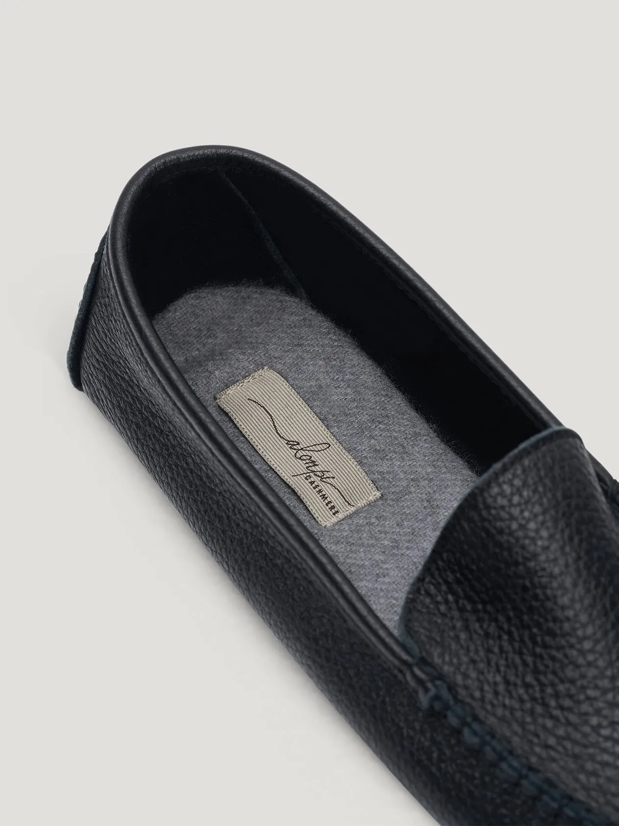 Black/Grey Cashmere House Slippers