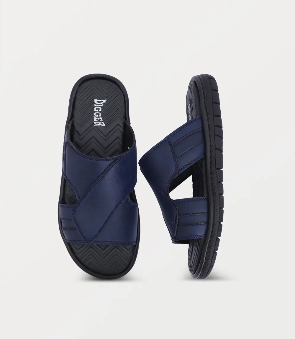 BM6877-NAVY-Men Slipper