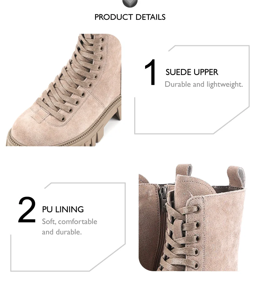 camel active Women Anna Platform Combat Boots -712404-SN01-63-TAUPE