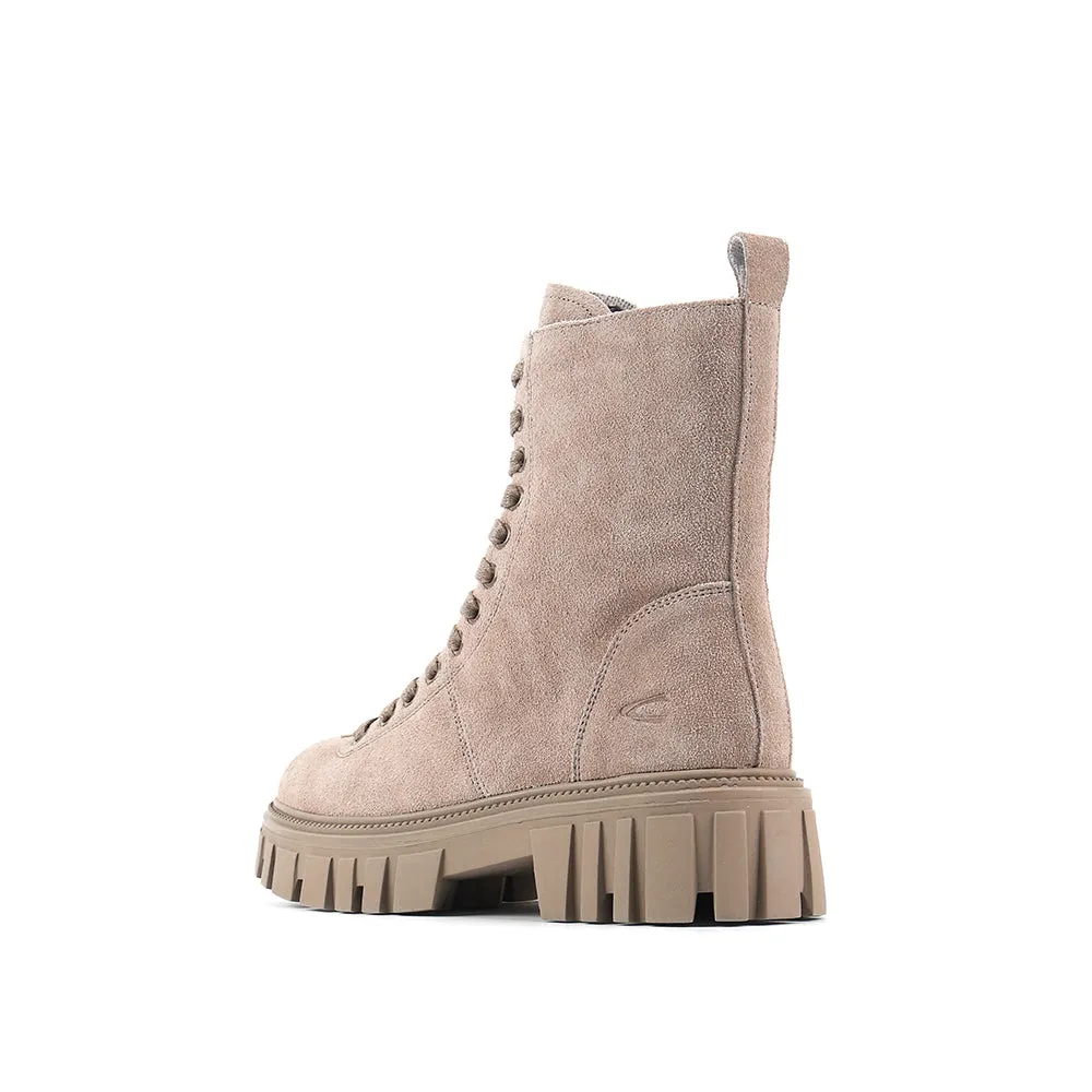camel active Women Anna Platform Combat Boots -712404-SN01-63-TAUPE