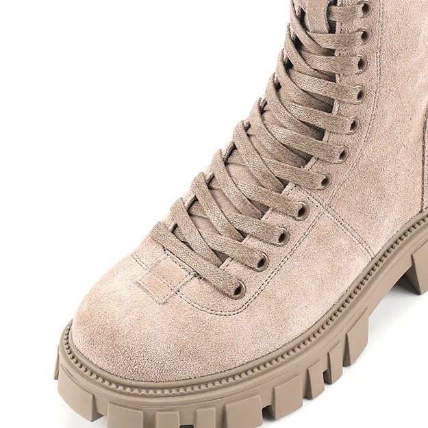 camel active Women Anna Platform Combat Boots -712404-SN01-63-TAUPE