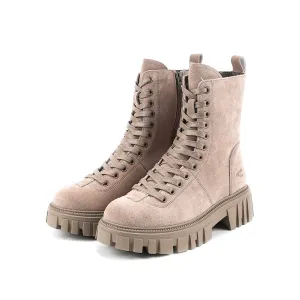 camel active Women Anna Platform Combat Boots -712404-SN01-63-TAUPE