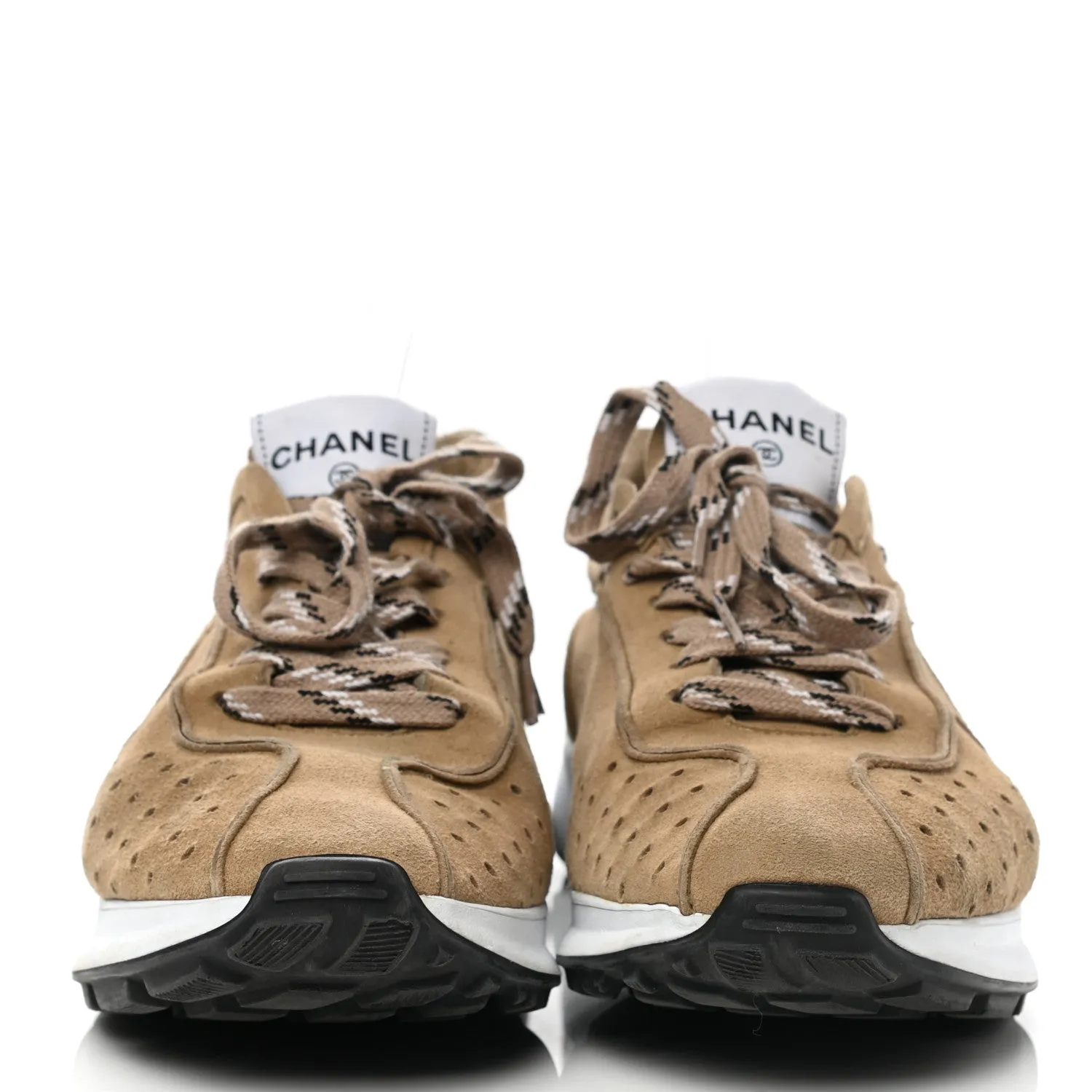 CHANEL SUEDE GOATSKIN CC SNEAKERS