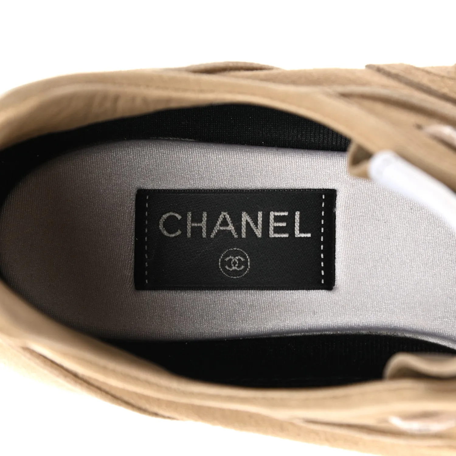CHANEL SUEDE GOATSKIN CC SNEAKERS