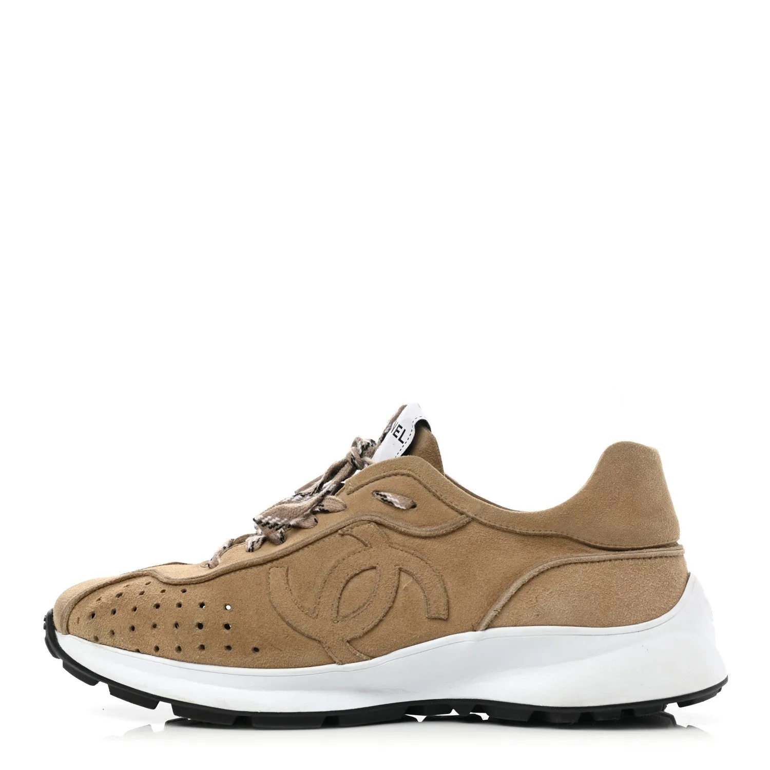 CHANEL SUEDE GOATSKIN CC SNEAKERS