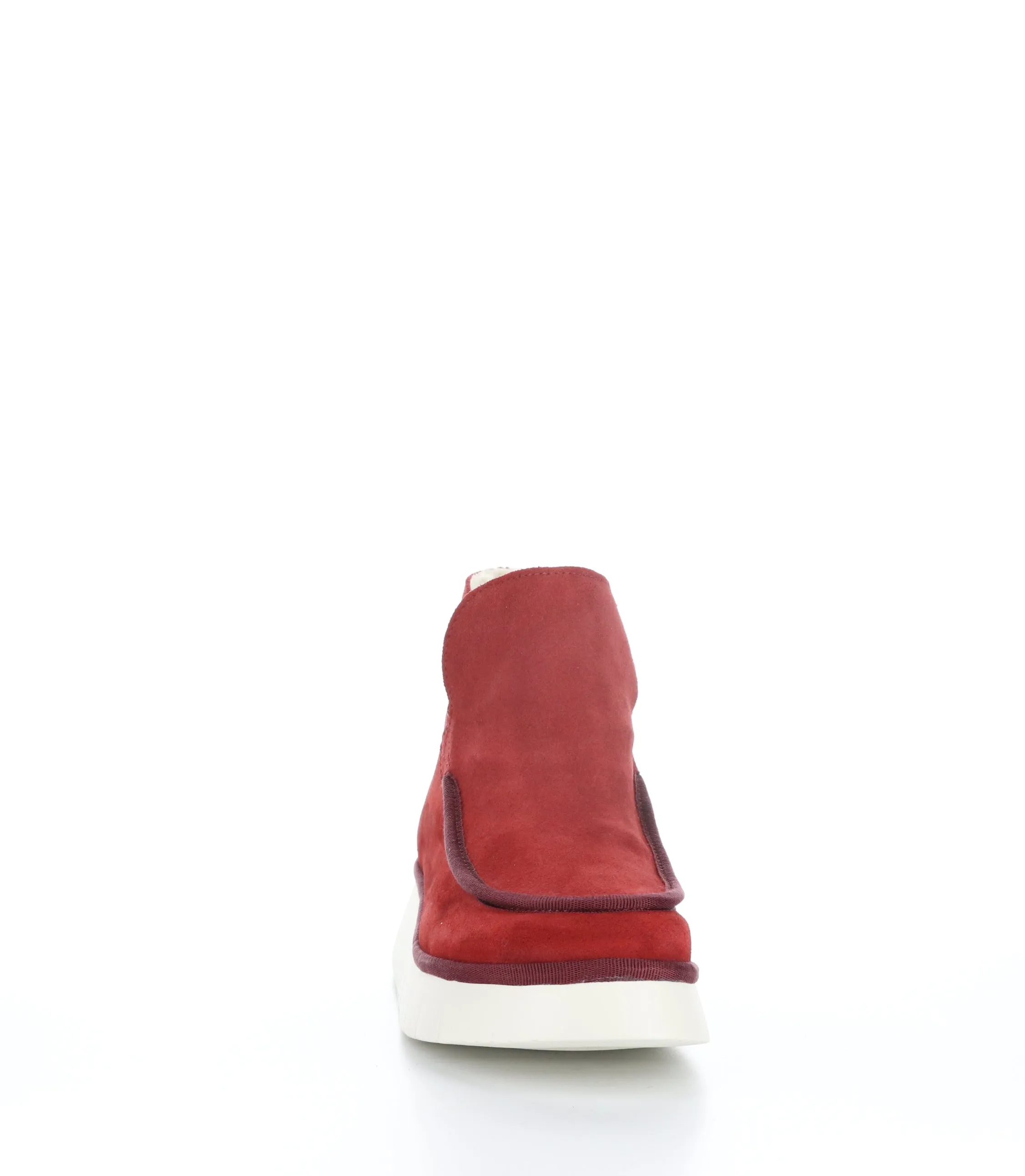 COZE348FLY Carmine Red Round Toe Ankle Boots