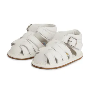 Crisscross Single Strap Baby Sandals - White