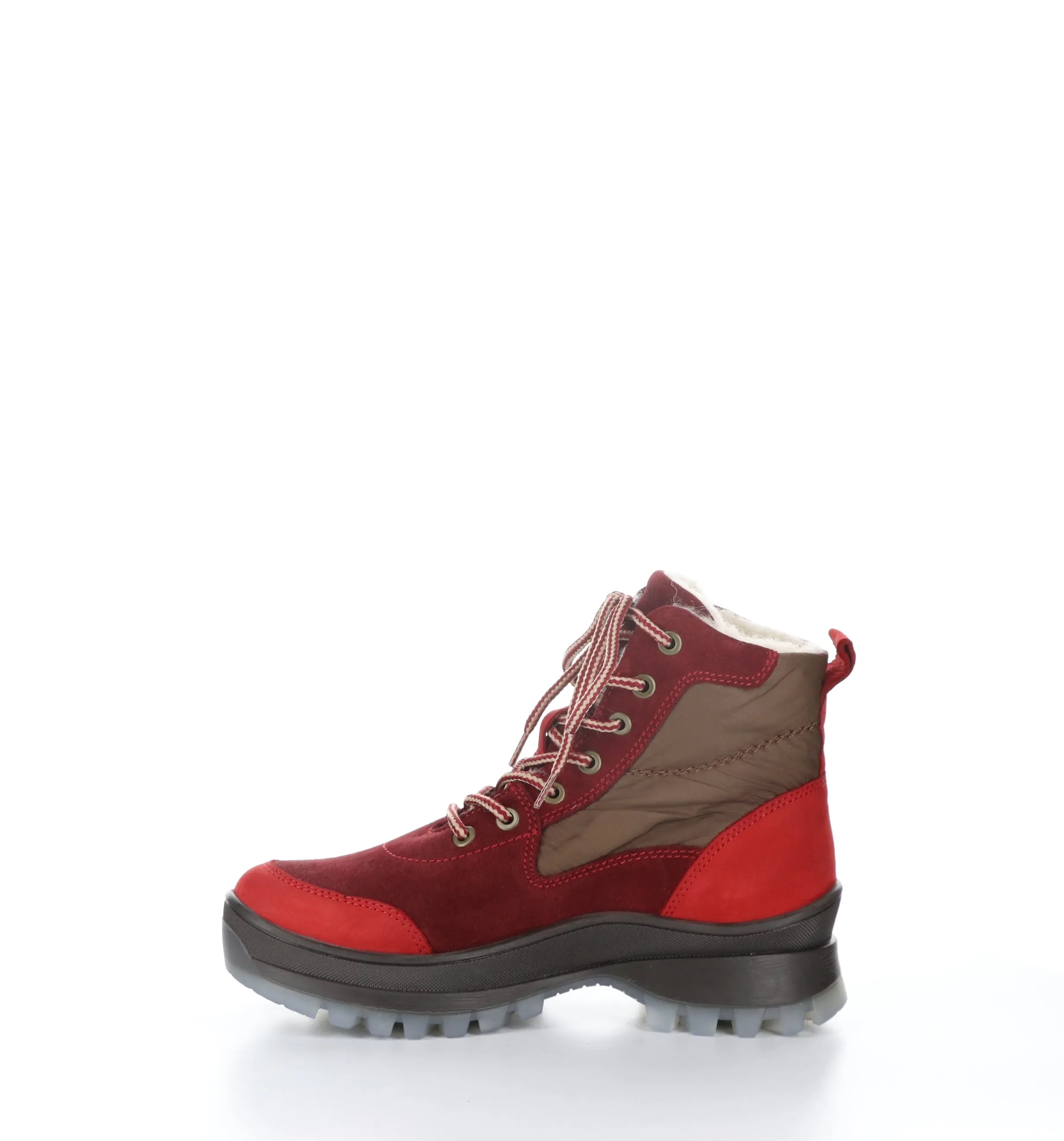 DACKS Red/Sangria/Tan Round Toe Ankle Boots