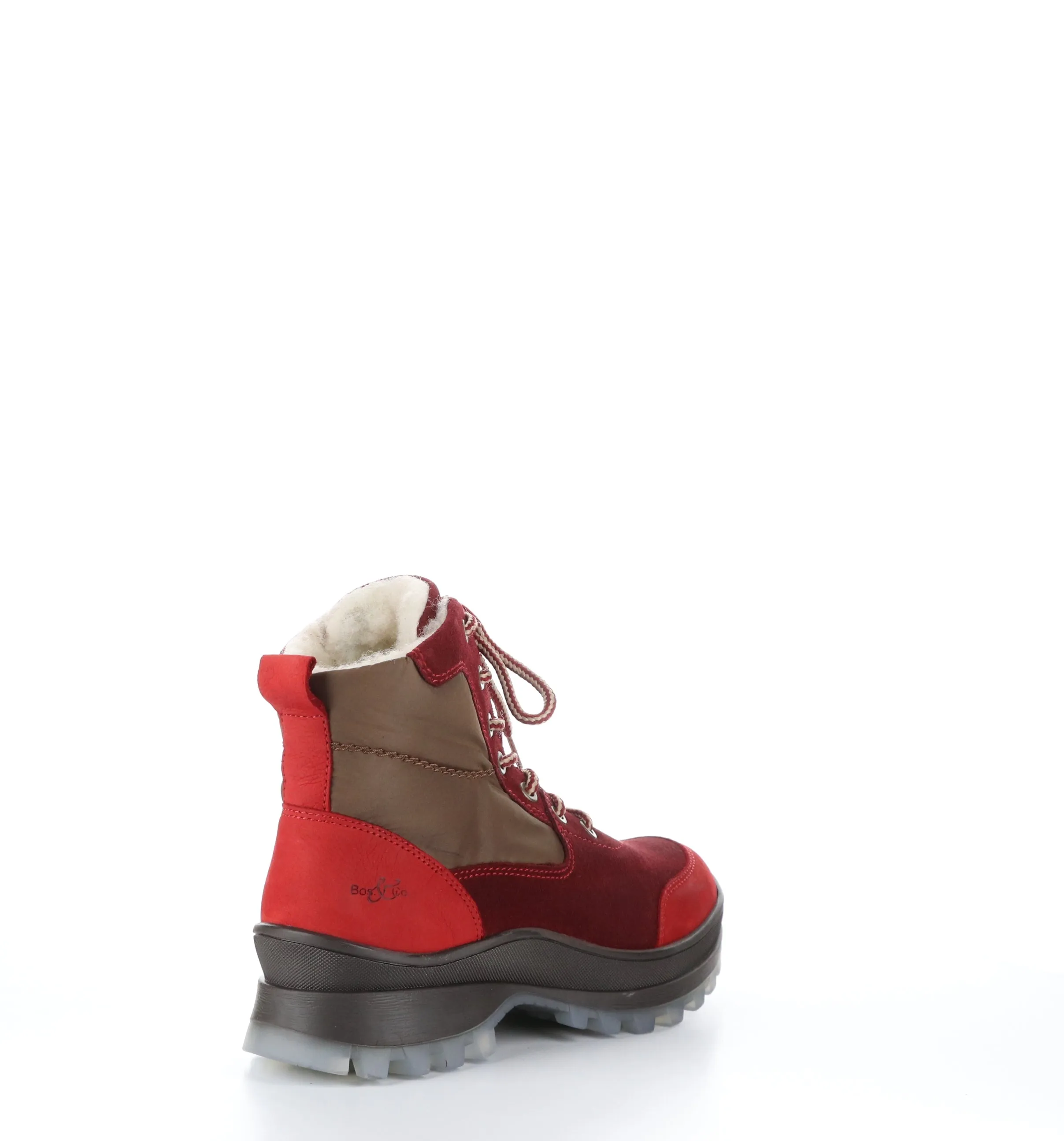 DACKS Red/Sangria/Tan Round Toe Ankle Boots