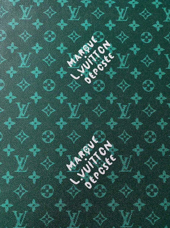 Deep Green LV Louis Vuitton Monogram Custom Leather for Sneaker Shoes