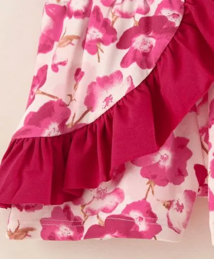 Floral with Frill Shorts - Pink