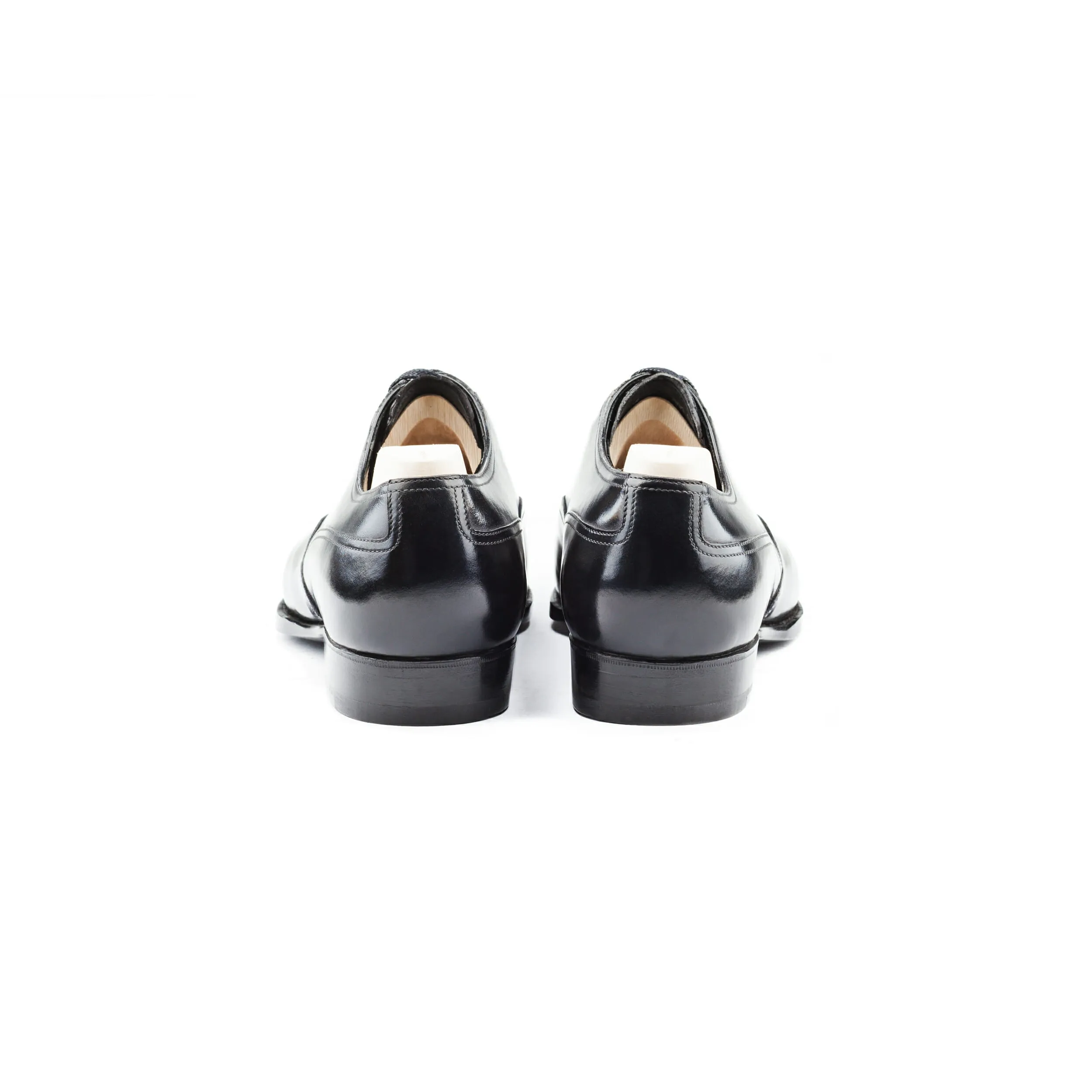 Goodyear Welted Moncorvo Black Leather Croc Print Oxford With Violin Leather Sole