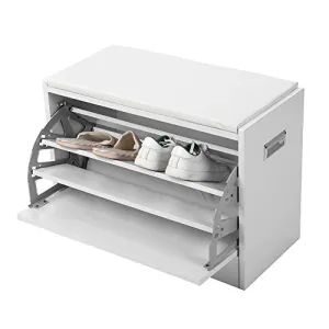 GOTOTOP Wood Shoes Storage Organizer Cabinet Closet Standing Rack Shelf Holder White