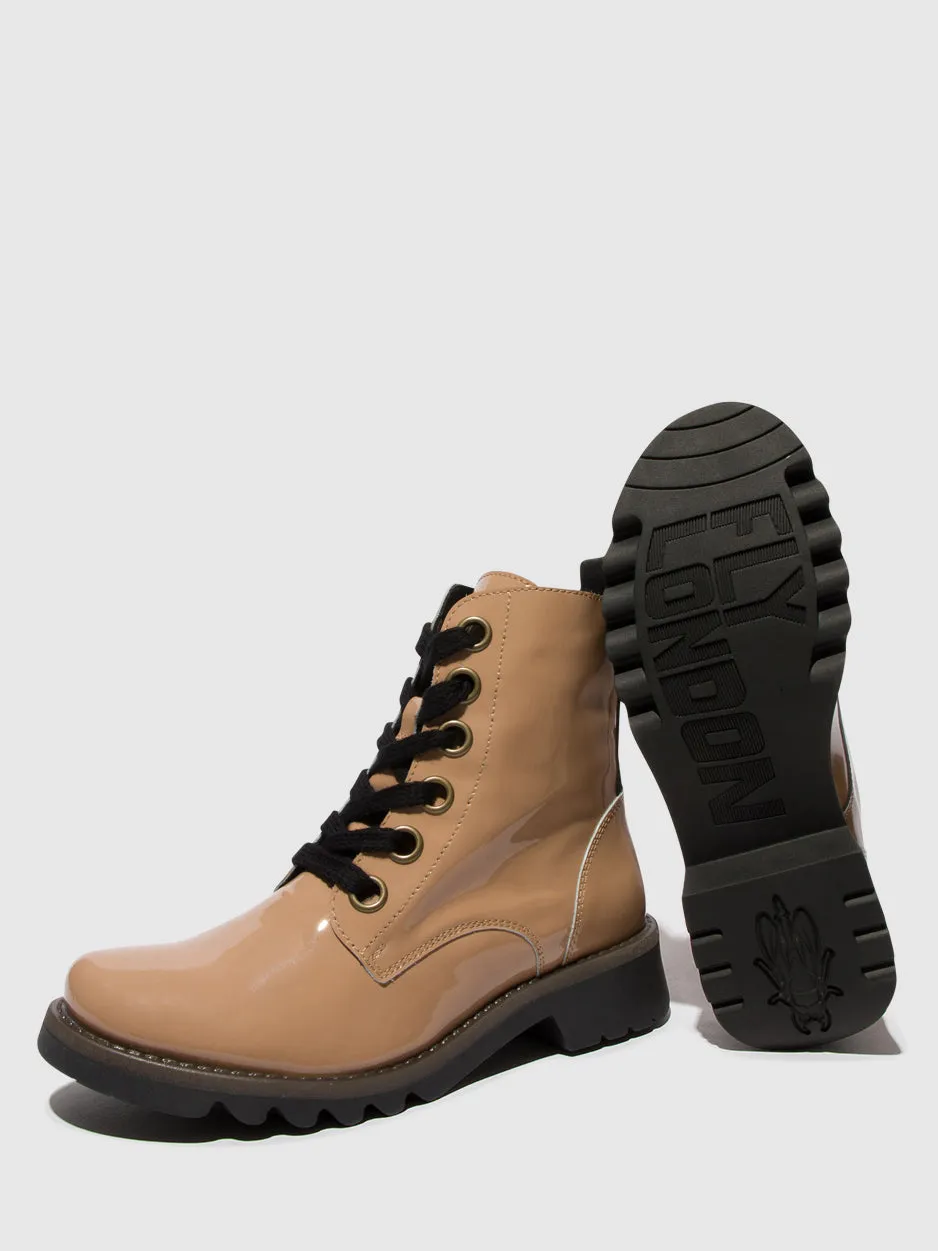 Lace-up Ankle Boots RAGI539FLY CAPUCCINO (BLACK SOLE)