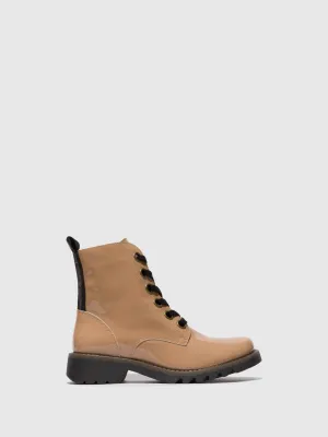 Lace-up Ankle Boots RAGI539FLY CAPUCCINO (BLACK SOLE)
