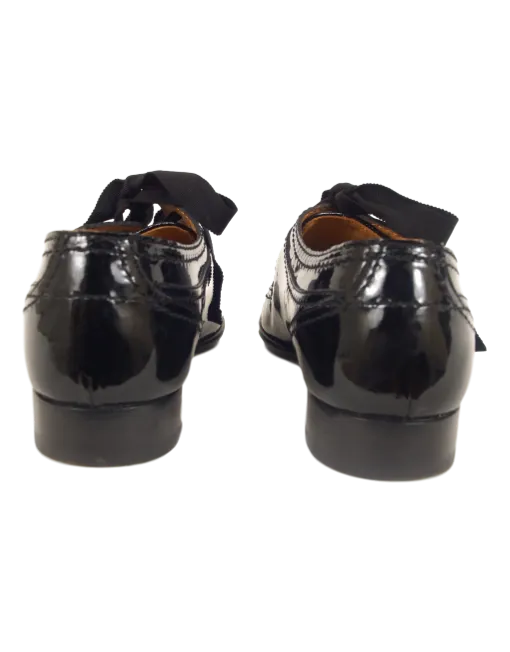 LANVIN PATENT LEATHER ROUND-TOE OXFORDS