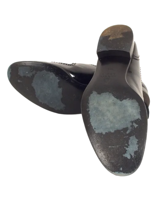 LANVIN PATENT LEATHER ROUND-TOE OXFORDS