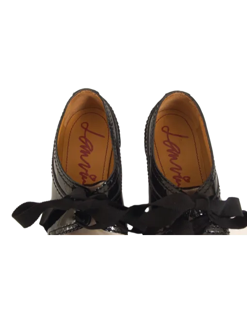 LANVIN PATENT LEATHER ROUND-TOE OXFORDS