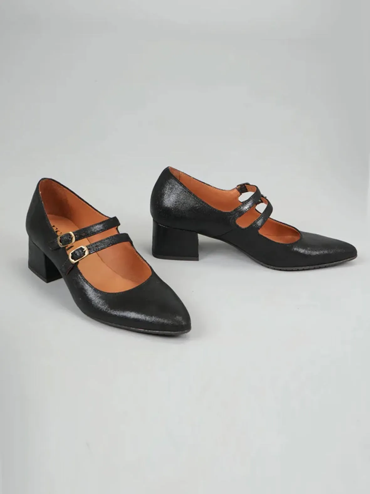 Laura Black Metallic Shoes