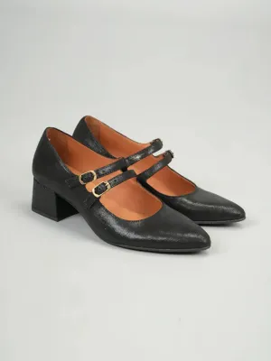 Laura Black Metallic Shoes