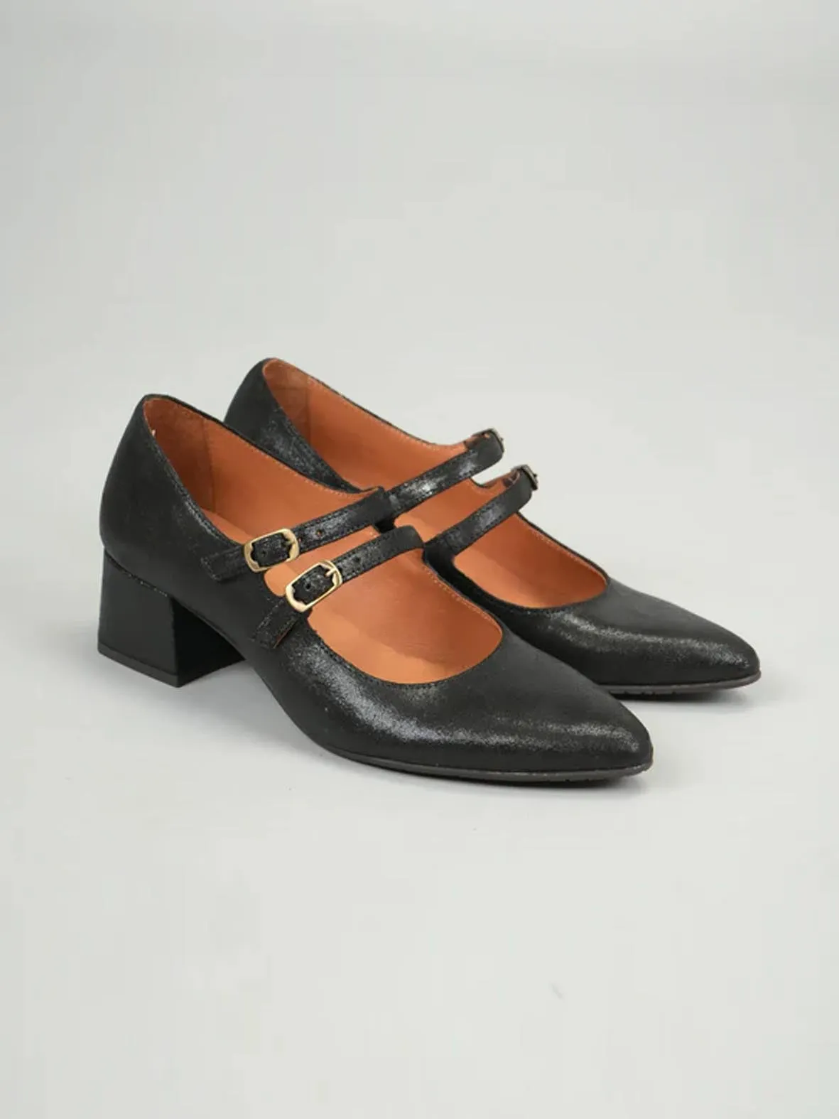 Laura Black Metallic Shoes