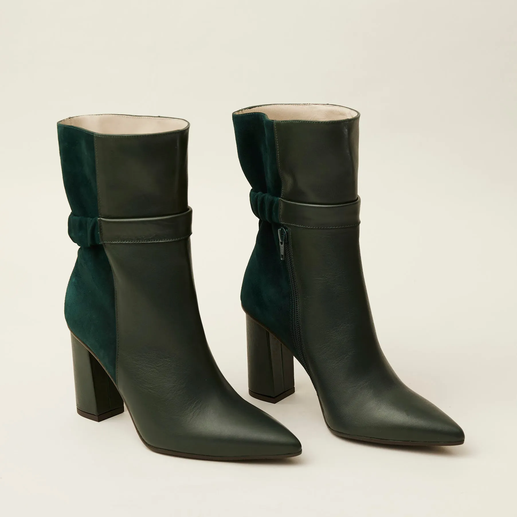 Lodi Green Leather Boots