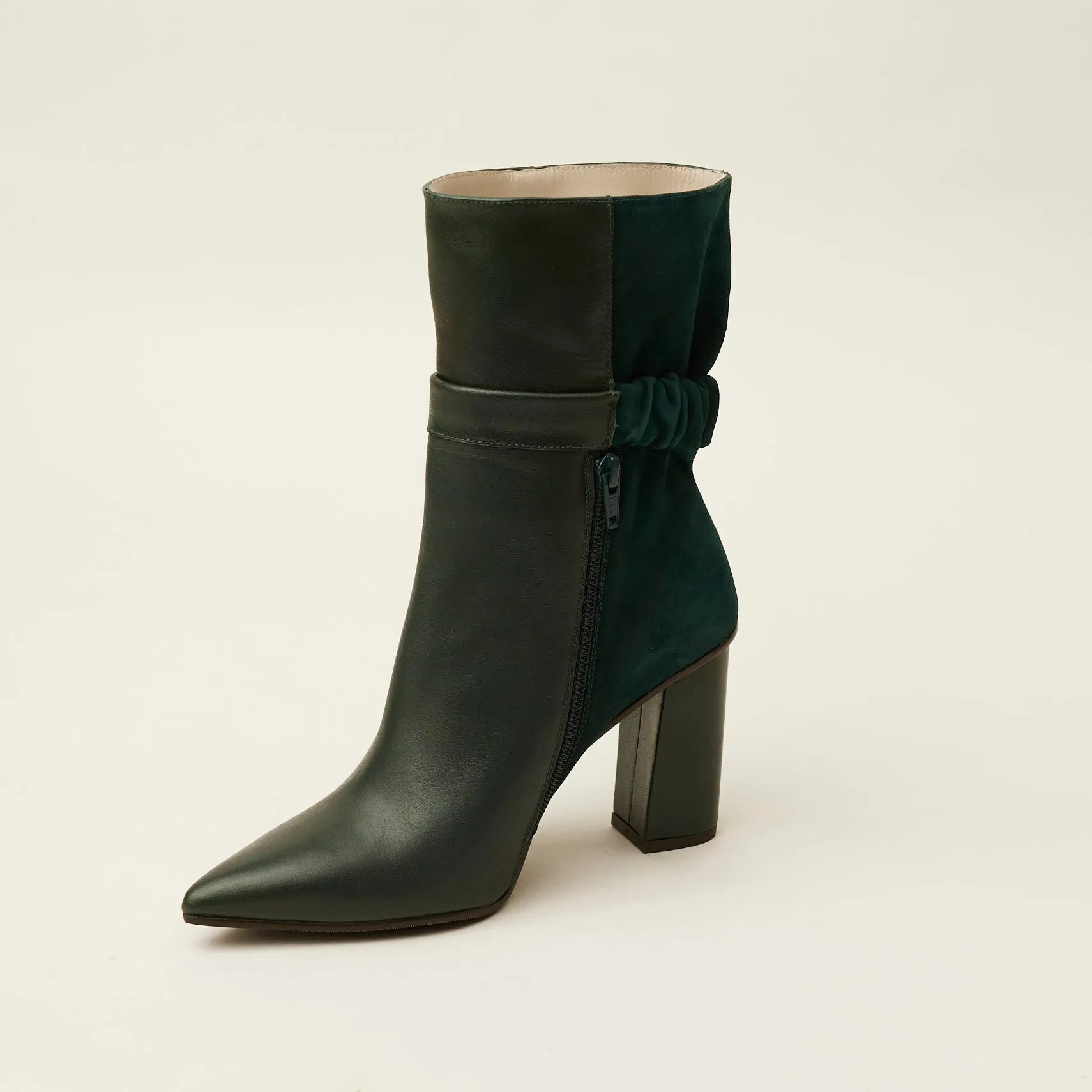 Lodi Green Leather Boots