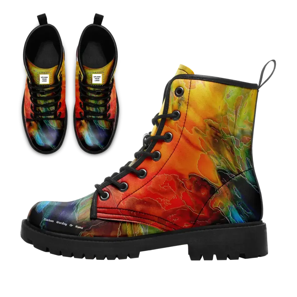 Luxury Gifts,Personalized Combat Boots, Custom Ankle Boots with Lace up, Best Gift for Back to School