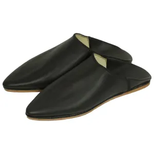 Men's Cuir SimpleBlack Moroccan Babouches Leather Slippers