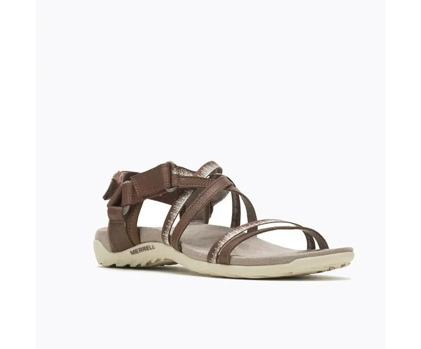 Merrell Women's Terran Cush 3 Lattice Sandals- Dark Earth