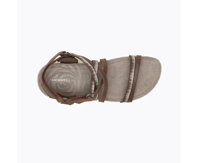 Merrell Women's Terran Cush 3 Lattice Sandals- Dark Earth