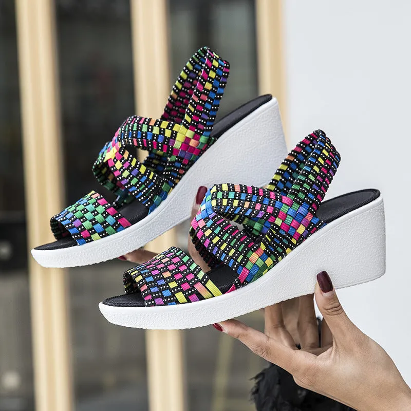 Owlkay Wedge Platform Breathable Sandals