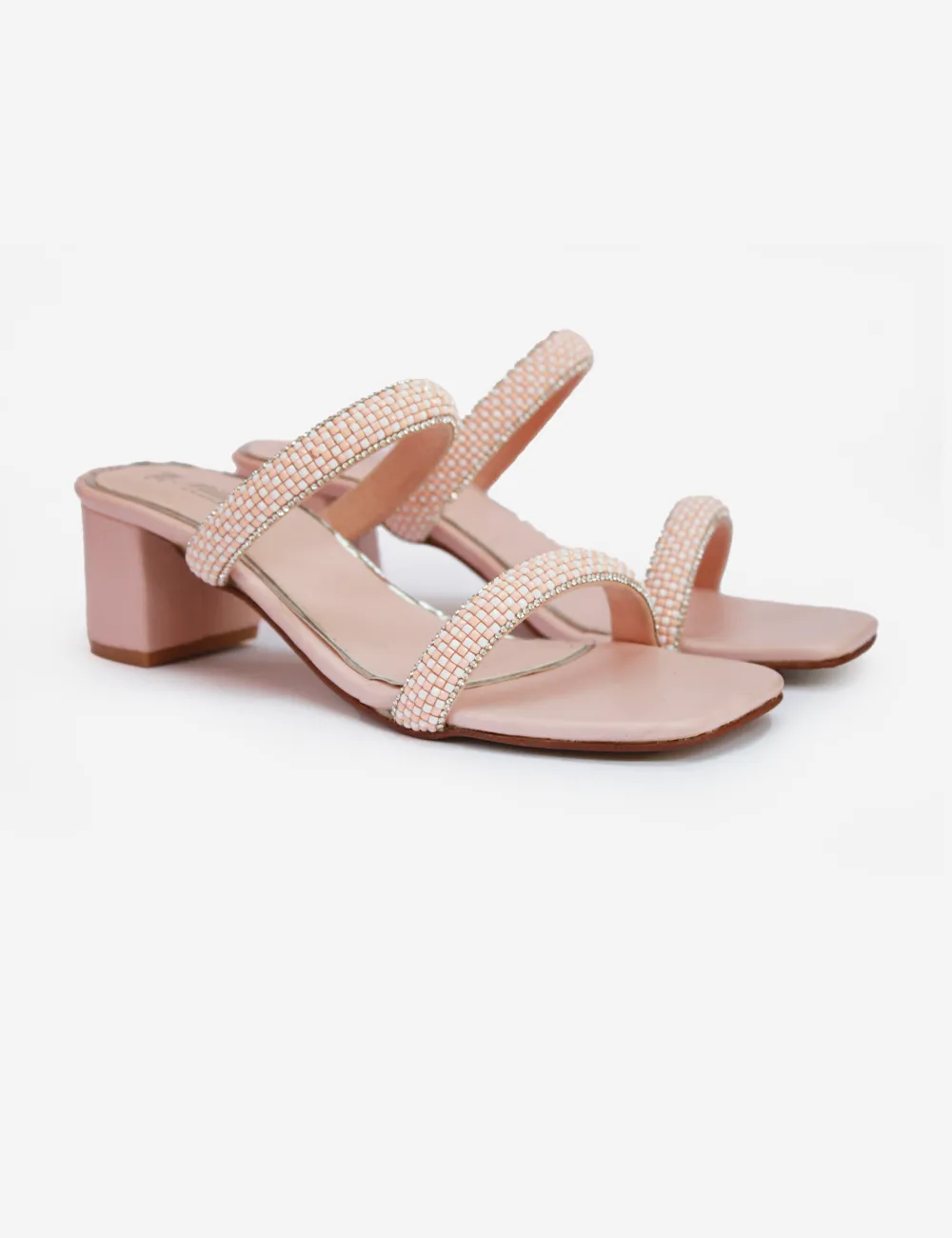 Peach | Fancy Heel Slippers for Women