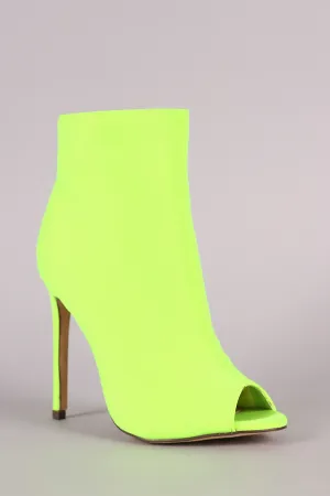 Peep Toe Stiletto Ankle Boots
