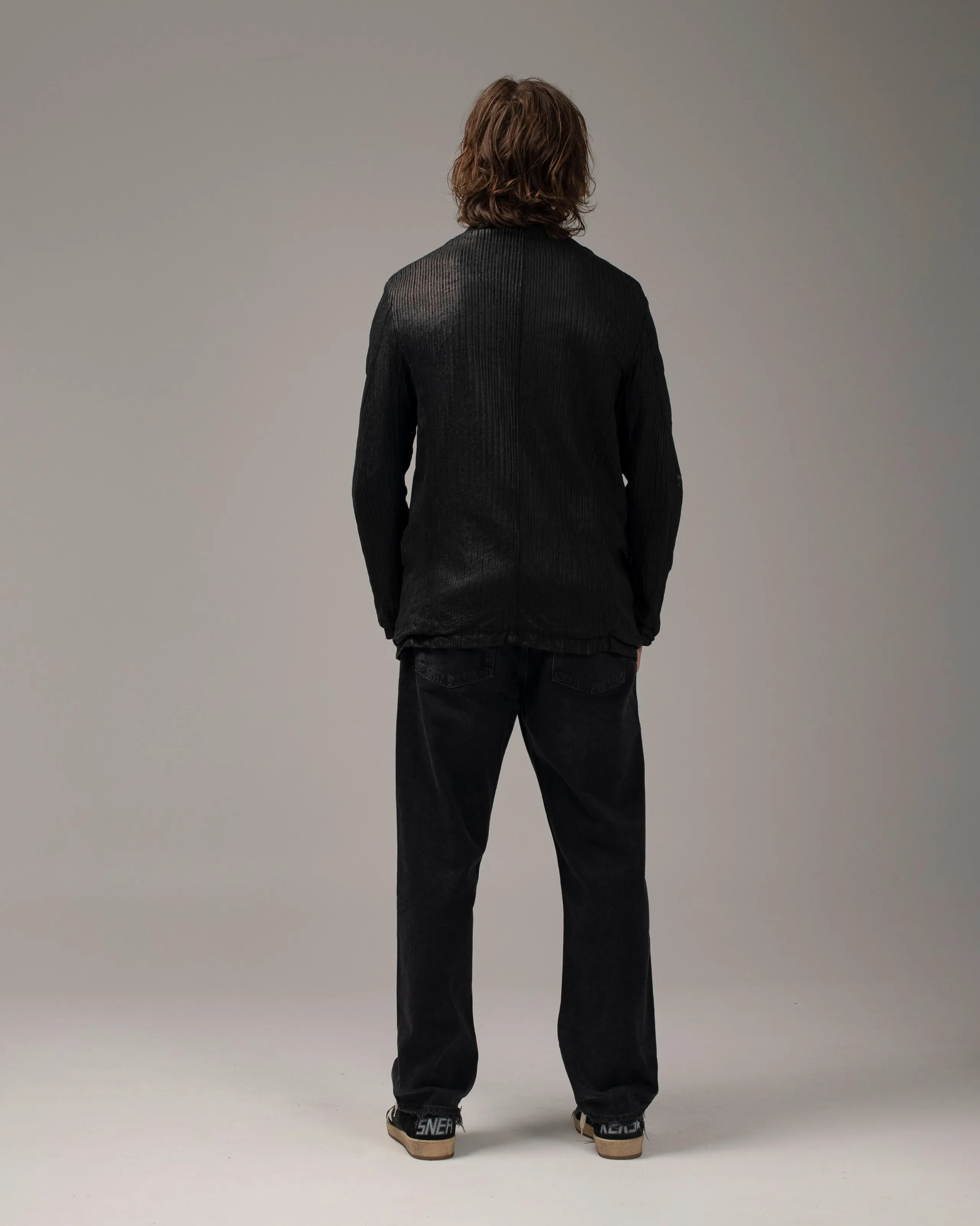 Perforated Leather Blazer Nero