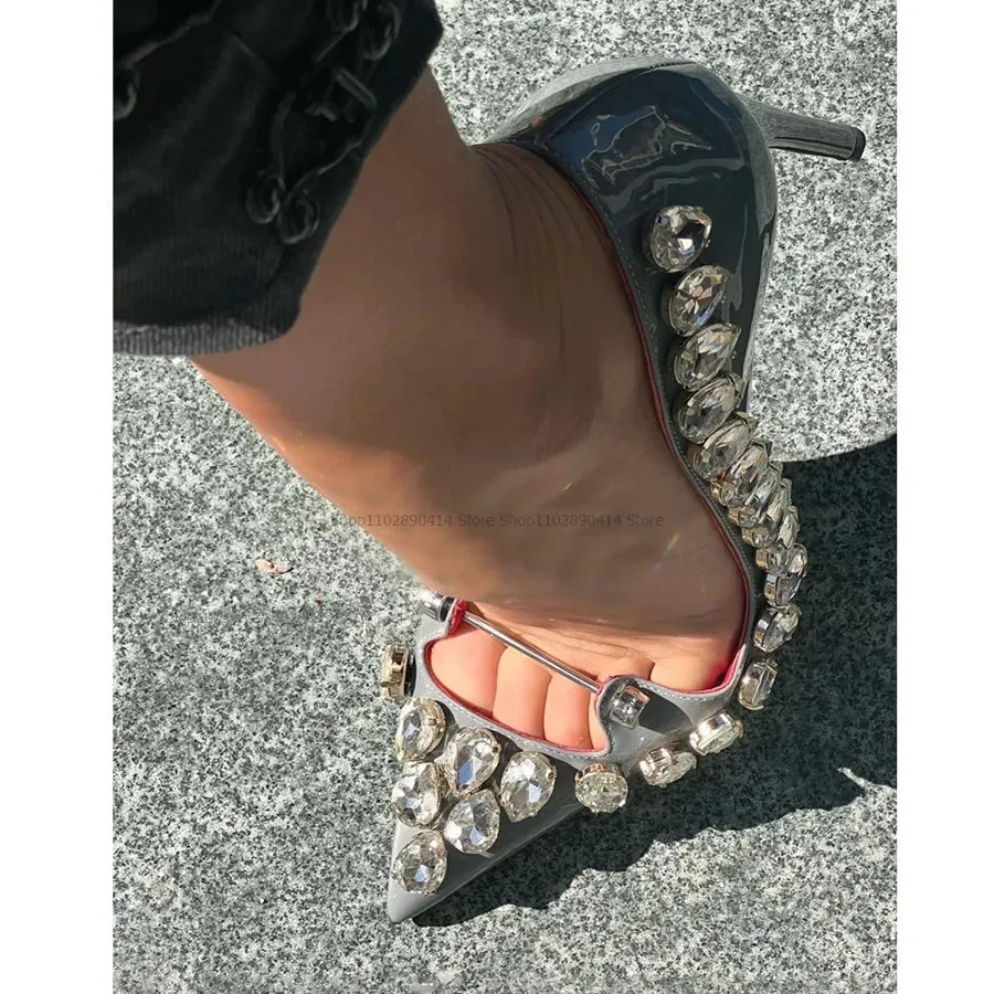 Pumps Rhinestone Studded Heel