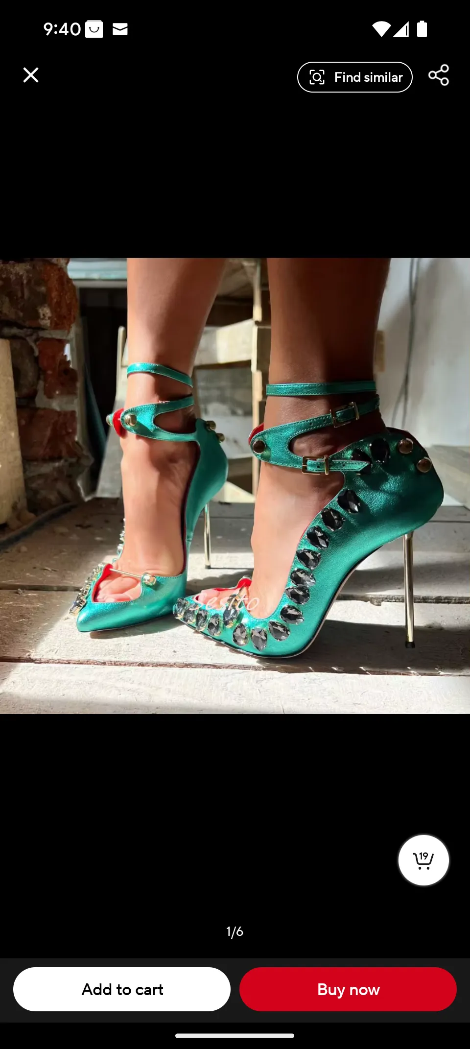 Pumps Rhinestone Studded Heel