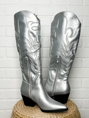 Samara cowboy boots silver