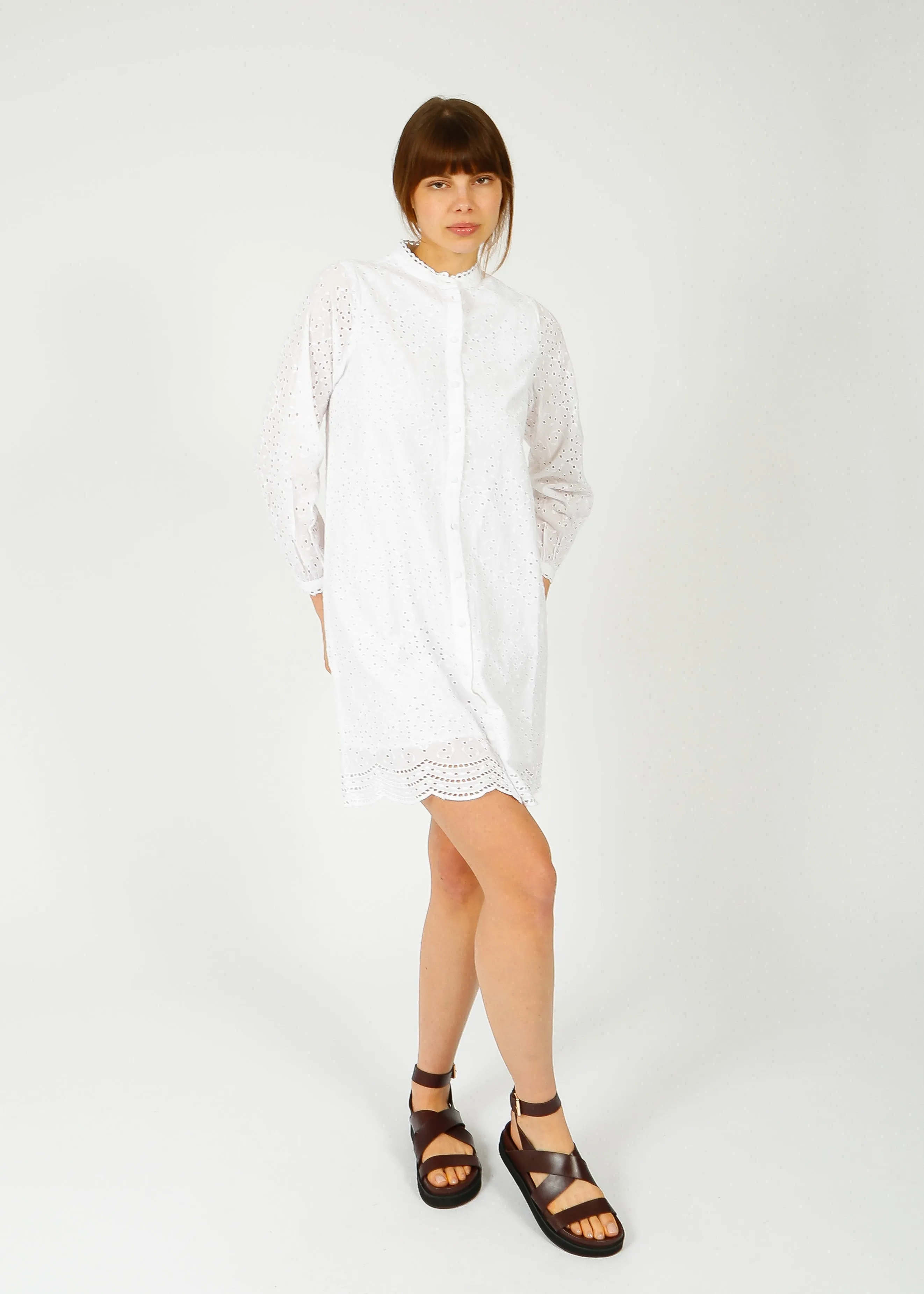 SLF Tatiana Embroidered Dress in White