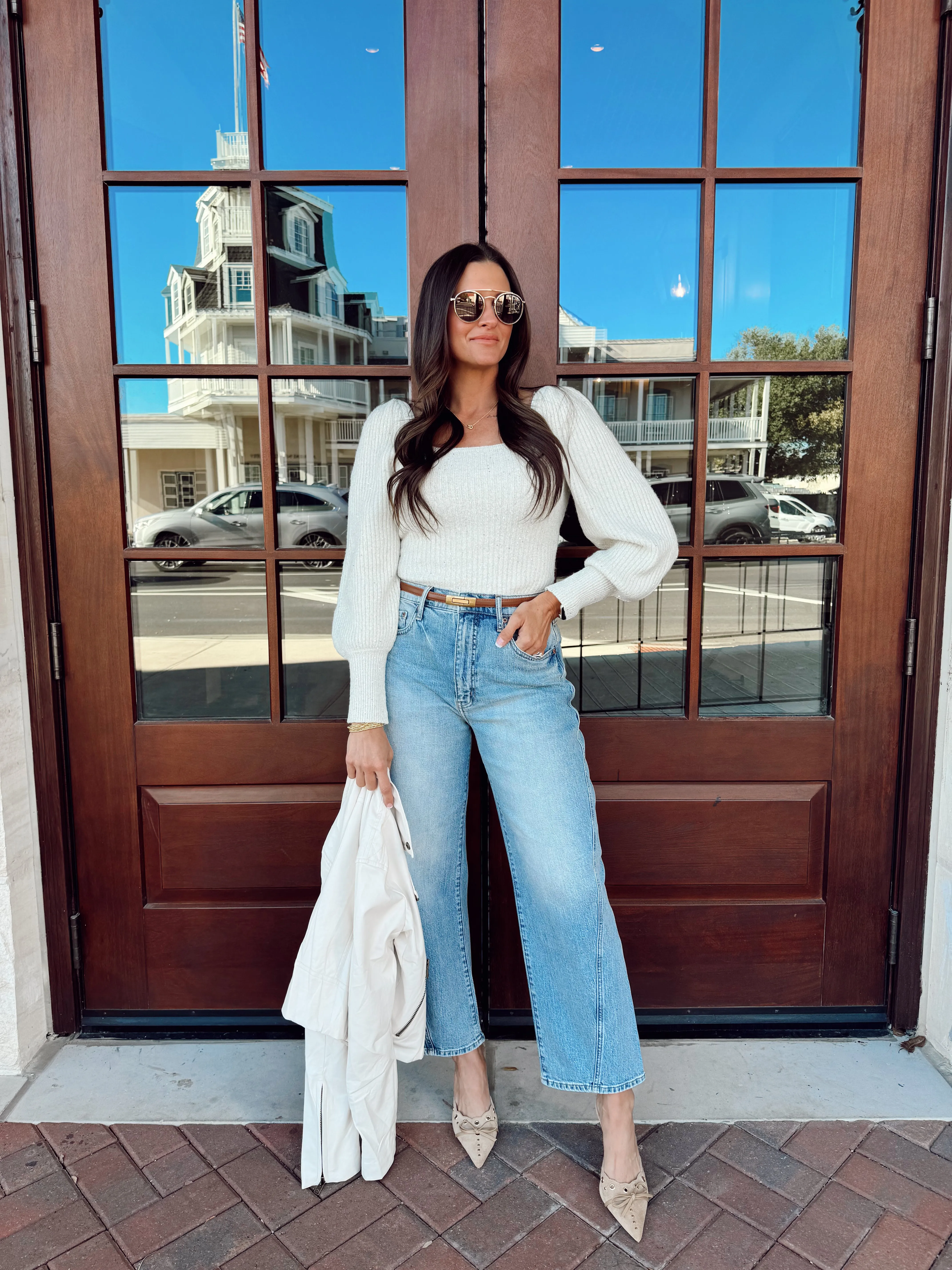 Sofia Square Neck Sequin Sweater