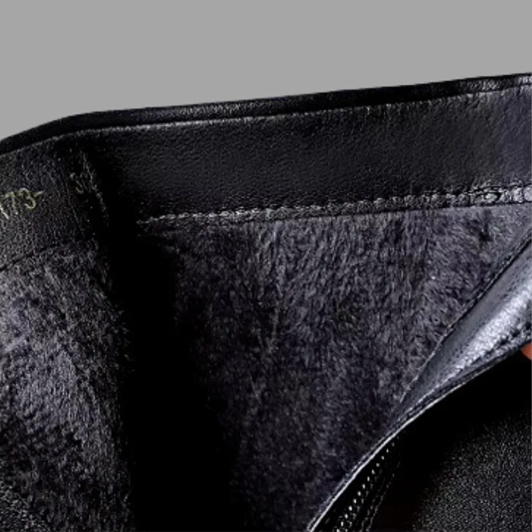 Stilleto Vegan Leather Ankle Boots - Black