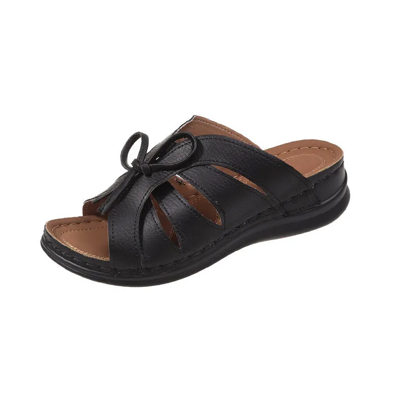 Wholesale summer New thick bottom breathable sewing line lace-up home sandals