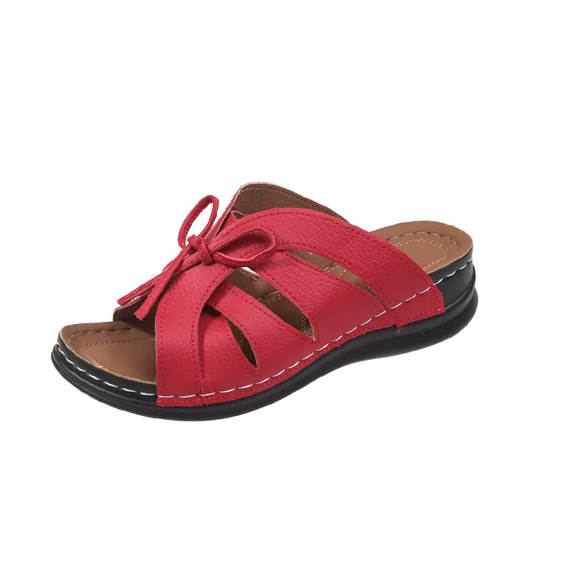 Wholesale summer New thick bottom breathable sewing line lace-up home sandals