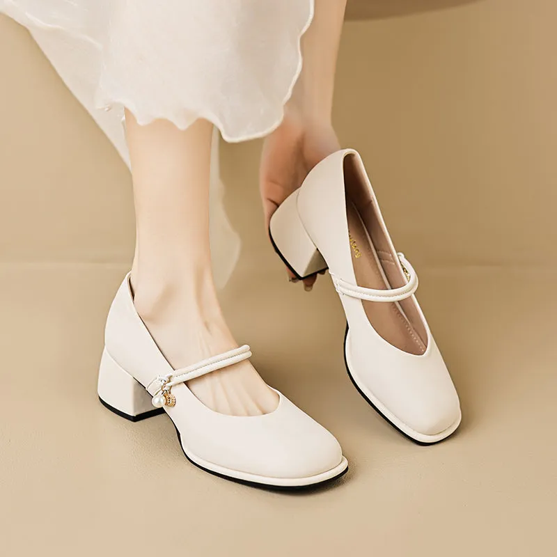 Women Soft Minimalist Casual Chunky Heel Pumps
